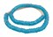 The Bead Chest African Disk Recycled Glass Beads - Full Strand of Eco-Friendly Ghanaian Rondelle Beads (Light Sapphire)